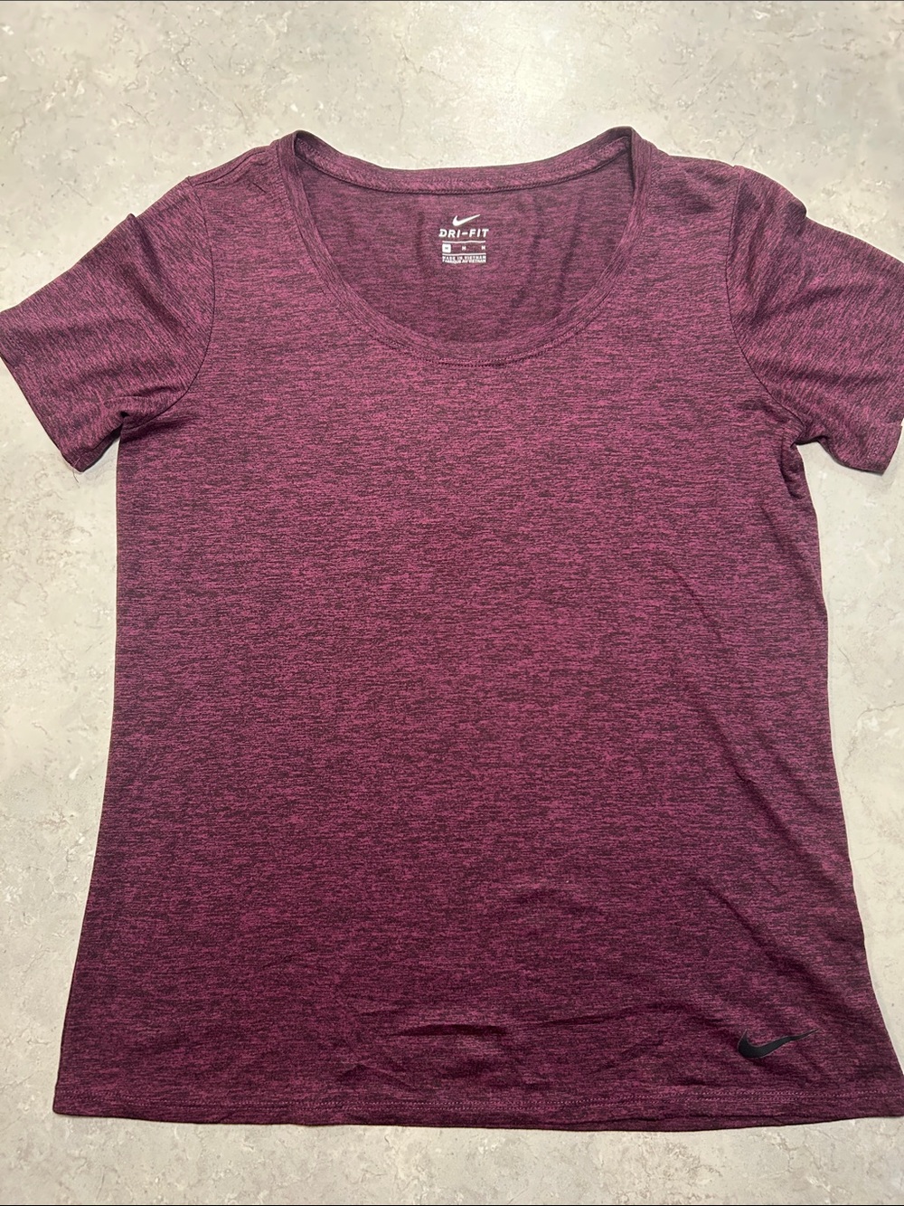 Nike Women's Short Sleeve Scoop Neck Tee - Heather Maroon
